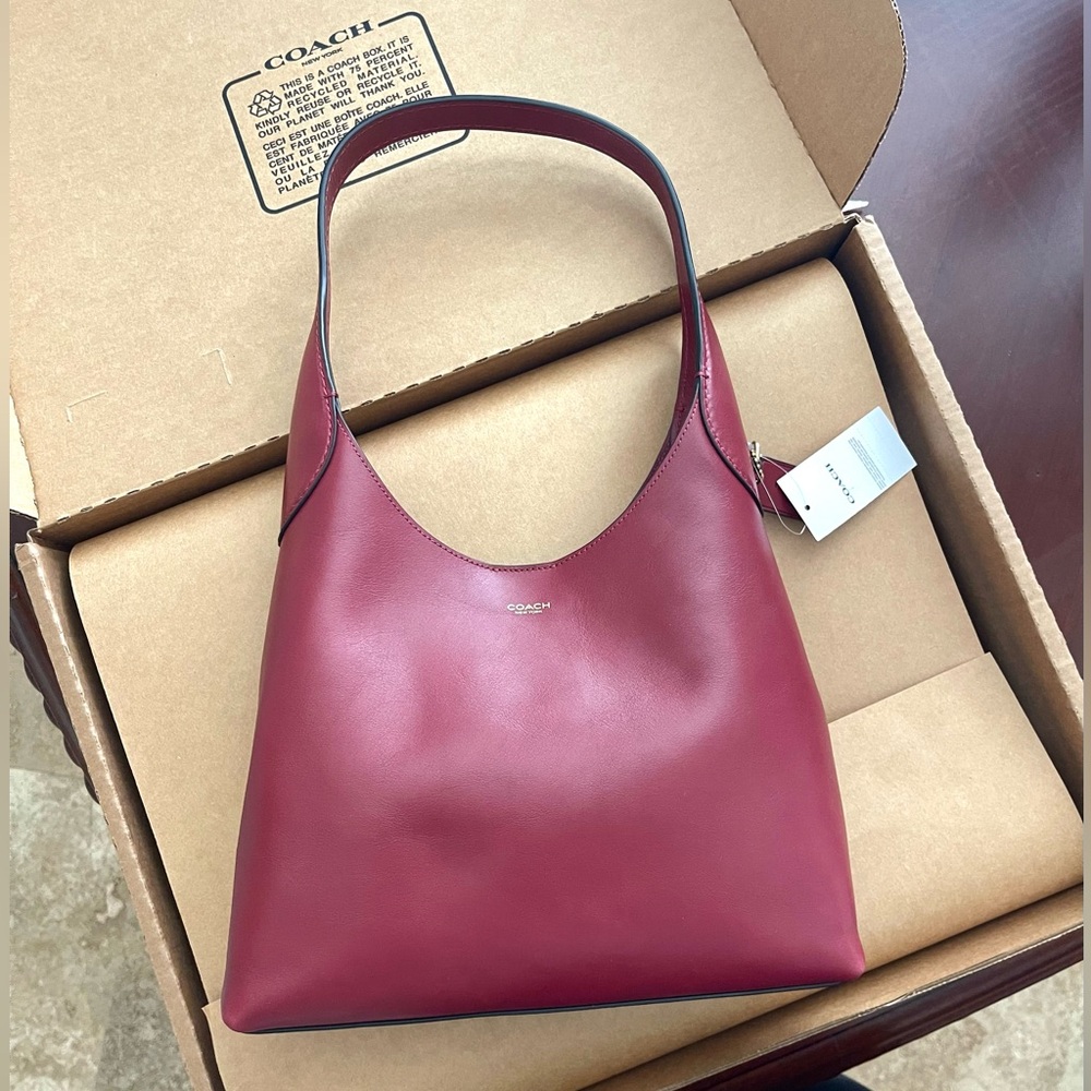 NWT Coach Brooklyn Shoulder Bag 28 Dark Ruby